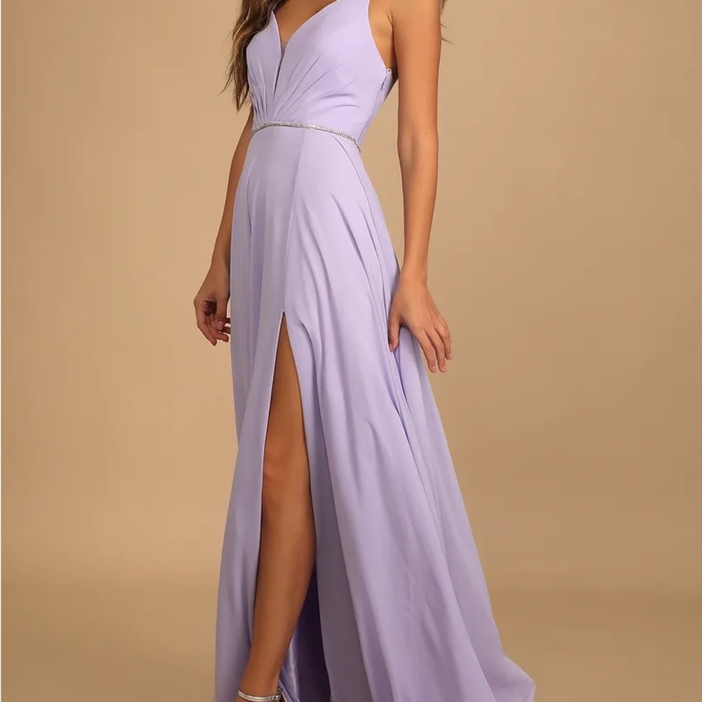 Lulu’s Lilac Lavendar Rhinstone Maxi Dress, Perfect for Prom